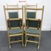 4 x Neri & Hu Designed Shaker Ladder Back Dining Chairs, Manufactured In Portugal by De-La-Espada. American White Oak Frame and Upholstered in Green Leather with Optional Green Leather Back Cushion. Size H114cm. RRP £4032.00 - 5