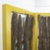 Gold 2 Panel Metal Box Frame Screen Room Divider with Tree Branch Insert. Size H180 x W100 x D5cm. - 2