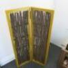 Gold 2 Panel Metal Box Frame Screen Room Divider with Tree Branch Insert. Size H180 x W100 x D5cm. - 4