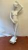 Schlappi Female Full Bodied Abstract Sideward Facing White Gloss Mannequin with Shoulder & Hand Joints. Comes with Heavy Metal Base.