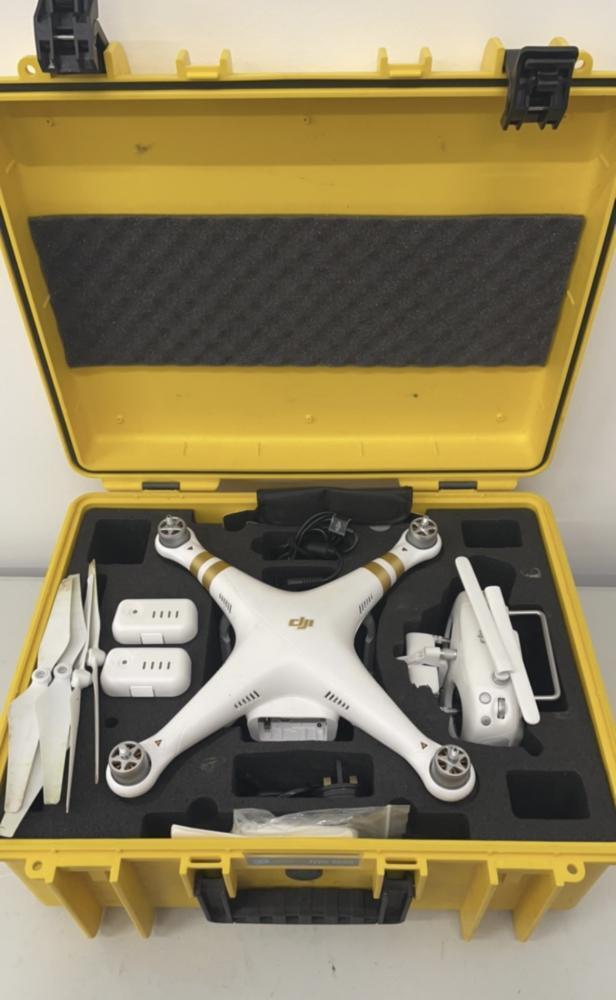 DJI Phantom 3 Professional Drone, Model 323B with 4K Camera in B&W 6000  Yellow Flight Case.