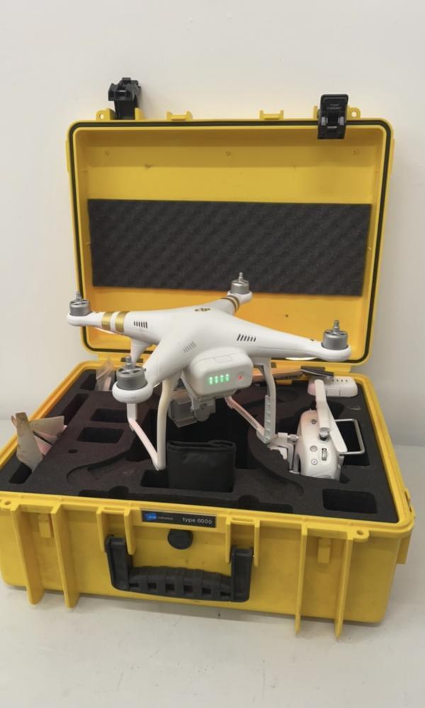 DJI Phantom 3 Professional Drone, Model 323B with 4K Camera in B&W 6000  Yellow Flight Case.