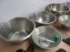 29 x Items of Commercial Catering Equipment to Include: 4 x Large Stainless Steel Mixing Bowls, 2 x LT (France) Sieves, 1 x Small Sieve, 9 x Assorted Sized Metal Conical Sieves 3 x Large Ladles & 10 Whisks. - 2