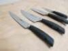 Set of 4 Zyliss Chef Control Knives to Include: 1 x 11.5cm Paring Knife, 1 x 20cm Chef Knife, 1 x 20cm Carving Knife & 1 x 12cm Santoku Knife. RRP £90. NOTE: Over 18yrs Only Proof of Age Required. - 2