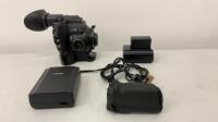 Canon EOS C300 PL Camcorder Body, S/n 543430100114. Comes with Canon Grip, Canon Compact Power Adapter, Model CA-941, Canon Battery Charger, Model CG940 & 1 x Canon Battery Pack, Model BP-955. NOTE: missing covers as viewed/pictured. 