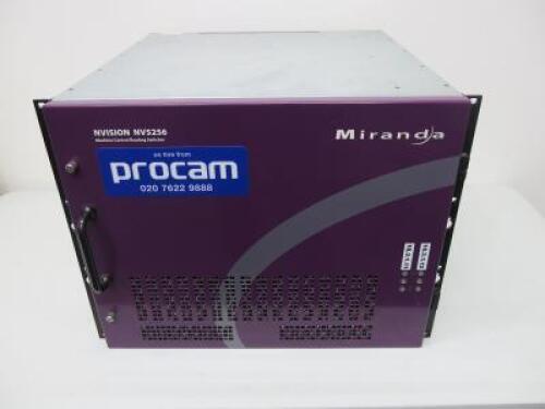 Grass Valley Miranda NVision NV5256 Machine Control Routing Switcherwith 5 x 16 Port RS422 Modules & 2 x NVision EM0374-03 D1 Control Cards. 