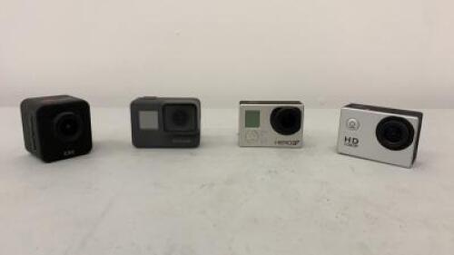 4 x Action Cameras and Quantity of Accessories In Metal Carry Case to Include....