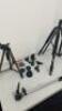 Quantity of Assorted Photographic Equipment to Include: 3 x Tripods, 1 x Mike Boom, 4 x Assorted Lens Caps, 1 x Xcsourco Pan & Tilt Head & 3 Clamps. - 2