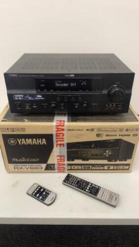 Yamaha RX-V2065 HDMI AV Receiver, 7 Channels, 5 in 2 Out HDMI, 3 Zones, Upconversion. Comes with 2 x Remotes & Power Supply. Comes in Box.