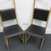 Pair of Neri & Hu Designed Shaker Ladder Back Dining Chairs, Manufactured In Portugal by De-La-Espada. American White Oak Frame and Upholstered in Black Leather with Optional Black Leather Back Cushion. Size H114cm. RRP £2016.00 - 2