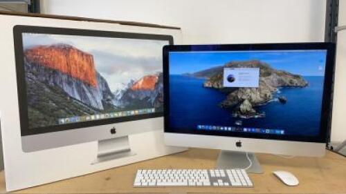 Apple 27" iMac, Late 2015, Built In 5k Retina Display. Running MacOS Catalina Version 10.15.7. Intel Quad Core i5, 3.2Ghz, 8GB Ram, 1TB Fusion Drive, Graphics AMD Radeon R9 M390 2GB . Comes with Wireless Mouse & USB Keyboard & Original Box.