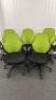 5 x Realspace Office Swivel Chair with Lime Green Mesh Back & Black Hopsack Seat.