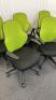 5 x Realspace Office Swivel Chair with Lime Green Mesh Back & Black Hopsack Seat. - 2