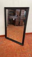 Black Painted Pine & Ply backed Mirror, Size 70cm x 102cm.