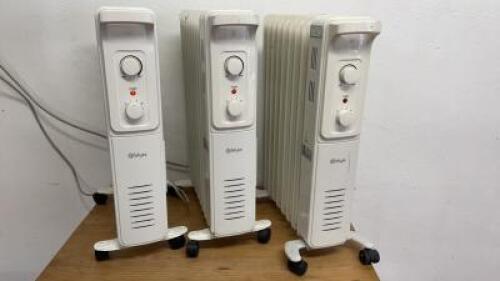 3 x Blysss Electric Oil Filled Radiator, Model HD943-P9Q.