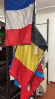 29 x Assorted Flags of the World. Polyester Fabric with 2 Eyelets for Flying or Hanging, Size 90cm x 60cm. Appear unused (As Pictured/Viewed).