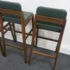 3 x Neri & Hu Designed Capo High Bar Stools, Manufactured In Portugal by De-La-Espada. Black Stained Walnut Frame and Upholstered in Green Leather with Green Leather Back. Size H115cm. RRP £5415.00 - 5