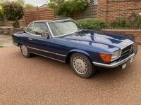 B6 PNG: (1985) Mercedes SL500 Auto, 5.0 litre, 2 Door Convertible in Blue with Cream Leather Interior with Cherished Registration