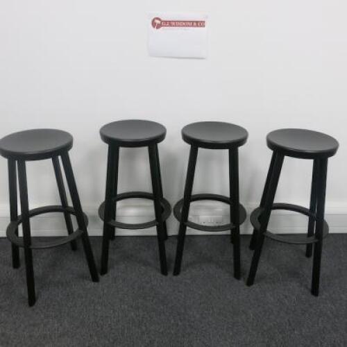 4 x Naoto Fukasawa Designed Magis Deja-Vu Aluminium High Bar Stool, Finished in Black. H76cm. RRP £1088.00