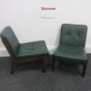 Pair of Neri & Hu Designed Lounge Chairs, Manufactured In Portugal by De-La-Espada. Black Stained Walnut Frame and Upholstered in Green Leather. Size H70cm. RRP £4400.00 - 2