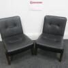 Pair of Neri & Hu Designed Lounge Chairs, Manufactured In Portugal by De-La-Espada. Black Stained Walnut Frame and Upholstered in Black Leather. Size H70cm. RRP £4400.00