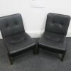 Pair of Neri & Hu Designed Lounge Chairs, Manufactured In Portugal by De-La-Espada. Black Stained Walnut Frame and Upholstered in Black Leather. Size H70cm. RRP £4400.00 - 2