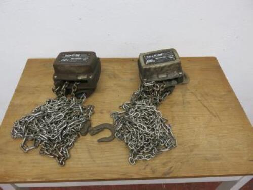 Pair of Yale Lift 360 1/2 Ton Chain Hoist with Chains.