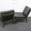 Pair of Neri & Hu Designed Lounge Chairs, Manufactured In Portugal by De-La-Espada. Black Stained Walnut Frame and Upholstered in Black Leather. Size H70cm. RRP £4400.00 - 4