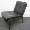 Pair of Neri & Hu Designed Lounge Chairs, Manufactured In Portugal by De-La-Espada. Black Stained Walnut Frame and Upholstered in Black Leather. Size H70cm. RRP £4400.00 - 5