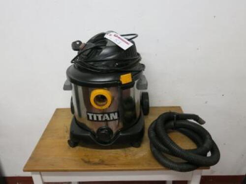 Titan Wet & Dry Vacuum Cleaner, Model TTB431VAC, 1100w. Comes with Attachments (As Viewed/Pictured).