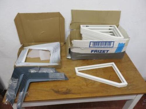 Quantity of 8" Shelf Brackets to Include: 12 x White Pairs & 6 Grey Pairs.