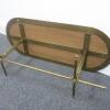 Coffee Table with Heavy Duty Brass Coloured Metal Base and Wooden Top, Size H42cm x D49cm x W120m - 5