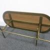 Coffee Table with Heavy Duty Brass Coloured Metal Base and Wooden Top, Size H42cm x D49cm x W120m - 4