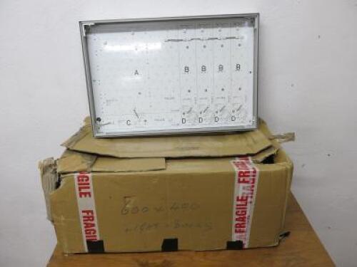 Box Containing 4 x LED Aluminium Cased LightBoxes with Power Supplies. Size 60cm x 40cm . NOTE: requires final facia.