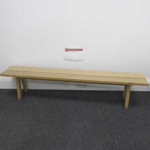 Steven Owens Designed Mason Bench in Whitened Oak, Manufactured by Benchmark. Size H43cm x D33cm x W200cm. RRP £945.00