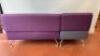 Orangebox 2 Piece Perimeter 3 Seater Sofa in Purple & Grey Upholstery on Metal Legs. Size H83cm x W182cm x D65cm. NOTE: leg requires attention - 4