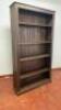 Stained Pine Wooden Open Fronted Bookcase with 4 Shelves, Size H214cm x W122cm x D36cm. - 2