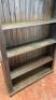 Stained Pine Wooden Open Fronted Bookcase with 4 Shelves, Size H214cm x W122cm x D36cm. - 3