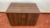 Walnut Effect Wooden 2 Door 1 Shelf Cabinet with Keys. Size H72cm x W97cm x D60cm. - 2