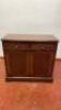 Dark Wood 2 Door 2 Drawer Cabinet, with Key. Size H84cm x W91cm x D41cm.