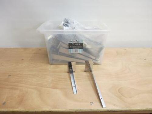 26 x Pairs of Chrome Slatboard Brackets to Include: 14 x 30cm & 12 x 20cm.