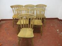 6 x Wooden Dining Chairs. Size H84cm x W45cm x D40cm. No Vat on This Lot. 