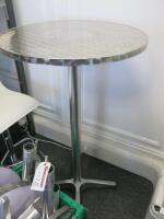 5 x Adjustable High/Low Bistro Tables, Max Height 110cm, Size Dia 60cm.