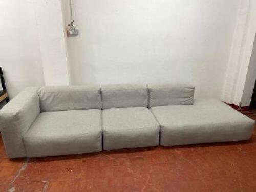 VIADUCT Mags Soft Upholstered in Divina M&eacute;lange 120. Comprising of 1 LH Wide Module, 1 Narrow Module & 1 Lounge Module.