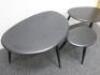 Ercol Nest of 3 Black Painted Wood Side Tables. Size H40cm. - 3