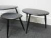 Ercol Nest of 3 Black Painted Wood Side Tables. Size H40cm. - 4