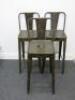 3 x High Back Metal Framed Stools. Size H105cm.