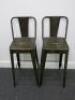 3 x High Back Metal Framed Stools. Size H105cm. - 2