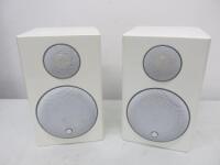 Pair of Monitor Audio Radius 90 Speakers in White , S/N N903376. Comes with Wall Bracket.