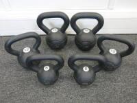 3 x Pairs Jordon Design Kettlebell Training Weights to Include: 2 x 16kg, 2 x 12kg, 2x 8kg.